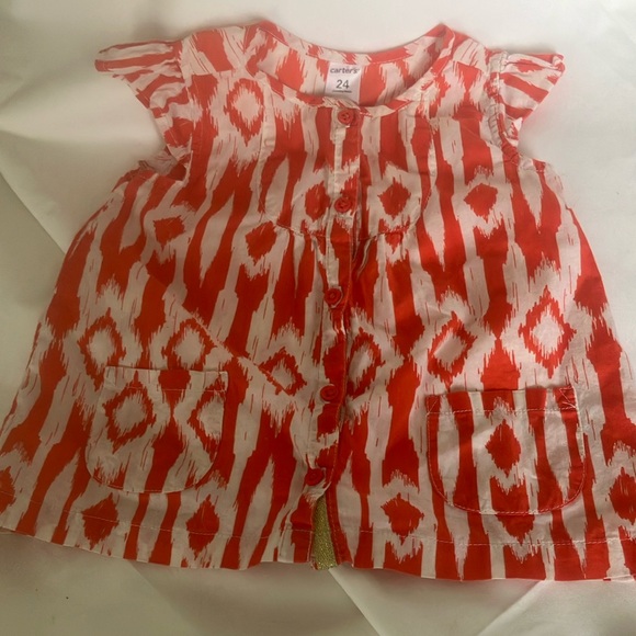 Kids Green Blouse Orange Patterned Kids Top and Ruffled Bell Bottom Jeans - Picture 4 of 7